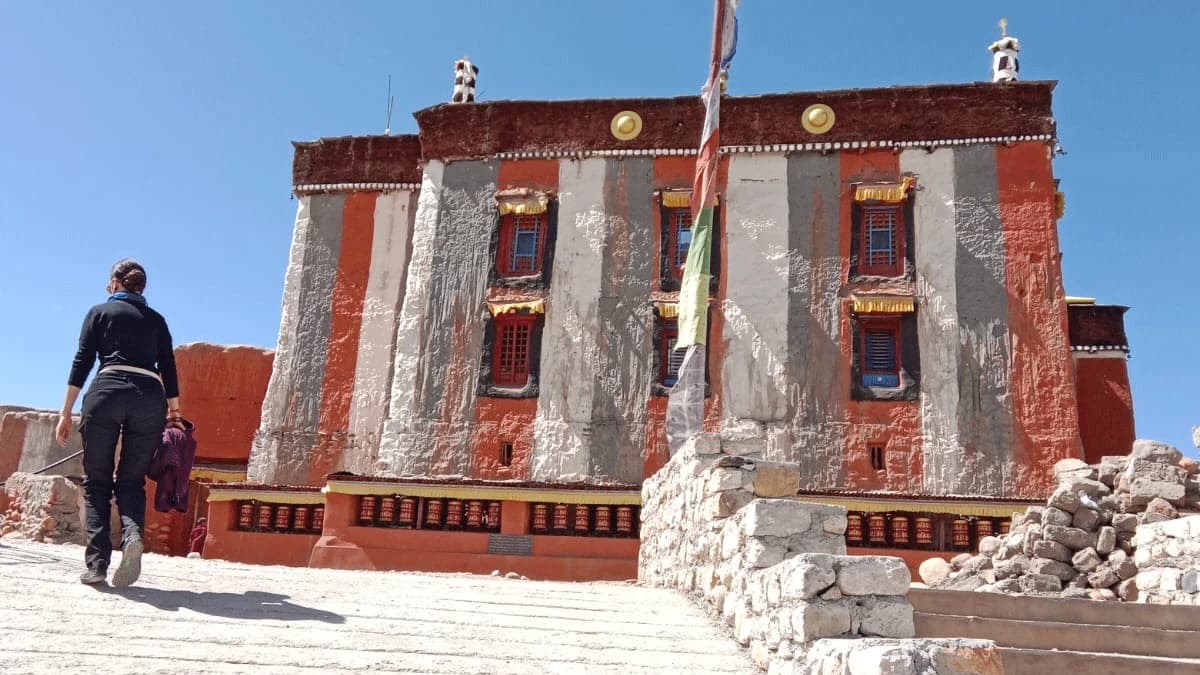 visiting upper mustang monastery