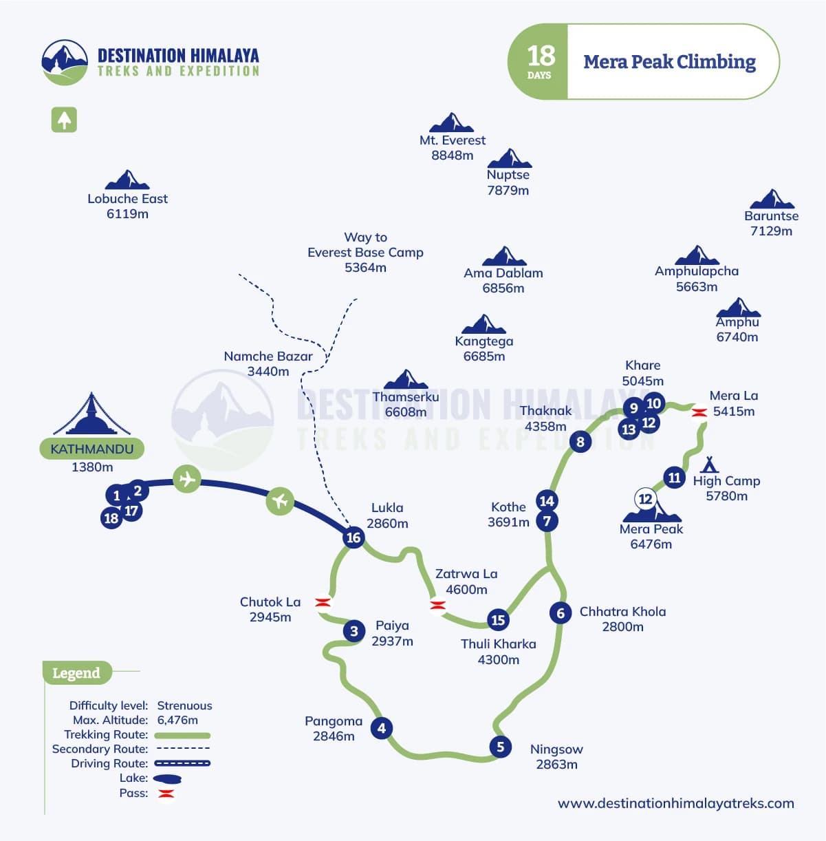 Mera Peak Climbing Route Map