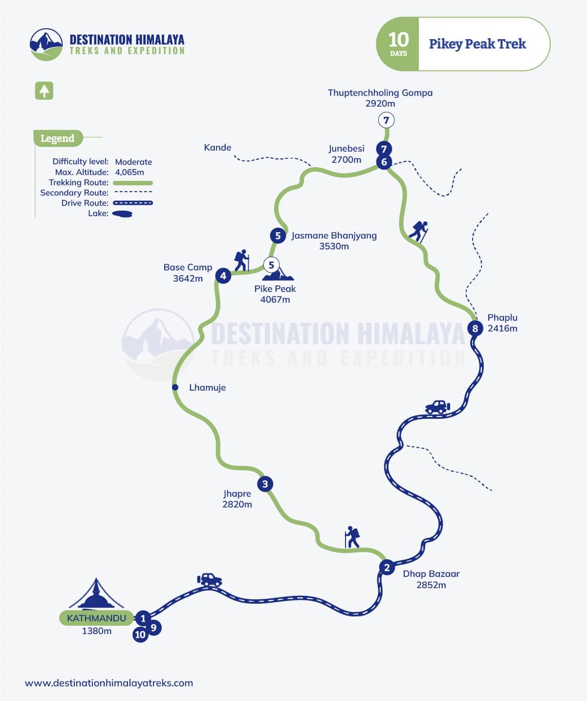 pikey peak trek route map